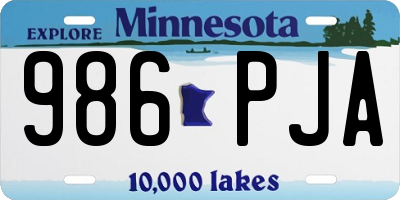 MN license plate 986PJA