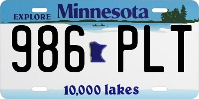 MN license plate 986PLT