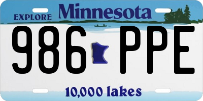 MN license plate 986PPE