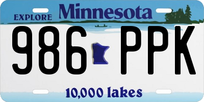 MN license plate 986PPK