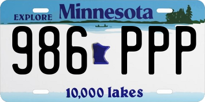 MN license plate 986PPP