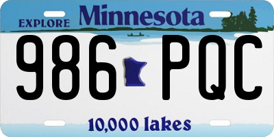 MN license plate 986PQC