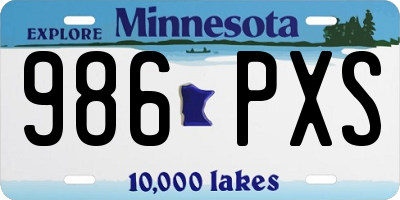 MN license plate 986PXS