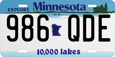 MN license plate 986QDE