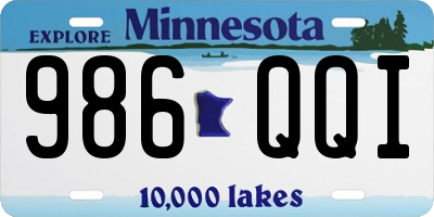 MN license plate 986QQI