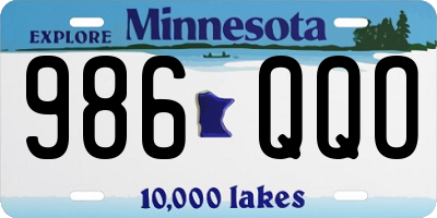 MN license plate 986QQO