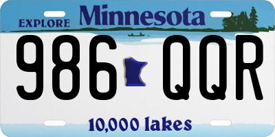 MN license plate 986QQR