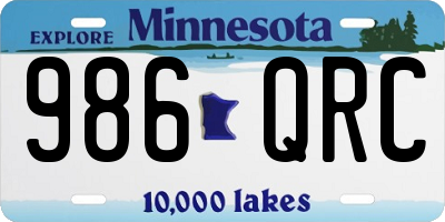 MN license plate 986QRC