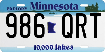 MN license plate 986QRT
