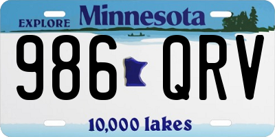 MN license plate 986QRV