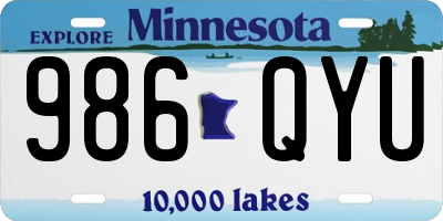 MN license plate 986QYU