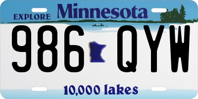 MN license plate 986QYW