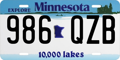 MN license plate 986QZB