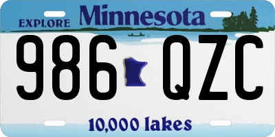 MN license plate 986QZC