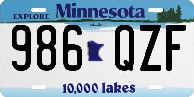 MN license plate 986QZF
