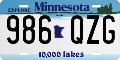 MN license plate 986QZG