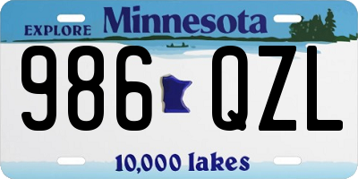 MN license plate 986QZL