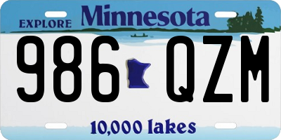 MN license plate 986QZM