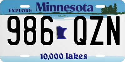 MN license plate 986QZN