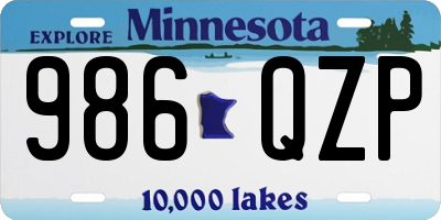 MN license plate 986QZP