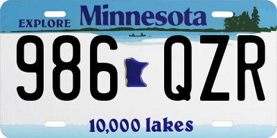 MN license plate 986QZR