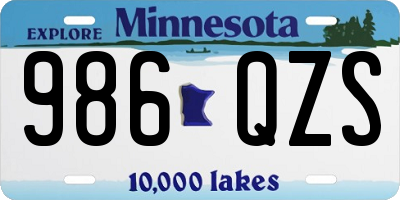 MN license plate 986QZS