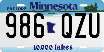 MN license plate 986QZU