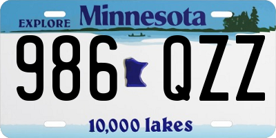 MN license plate 986QZZ