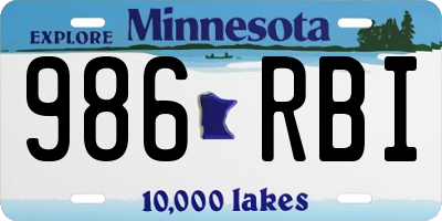 MN license plate 986RBI