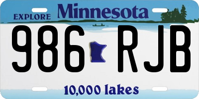 MN license plate 986RJB
