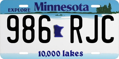 MN license plate 986RJC