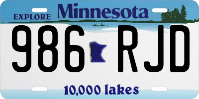 MN license plate 986RJD