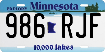 MN license plate 986RJF