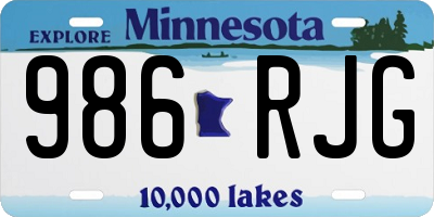 MN license plate 986RJG
