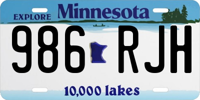 MN license plate 986RJH