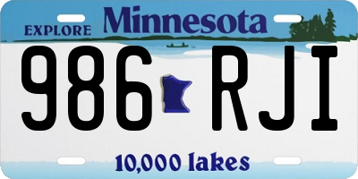 MN license plate 986RJI