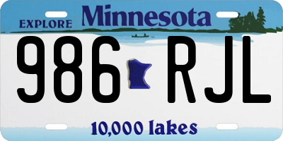 MN license plate 986RJL