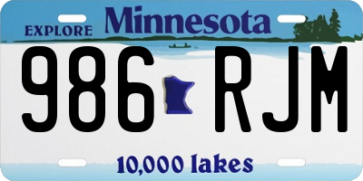MN license plate 986RJM