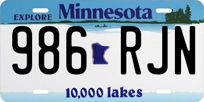 MN license plate 986RJN