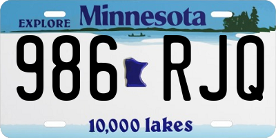 MN license plate 986RJQ
