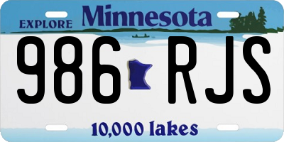 MN license plate 986RJS