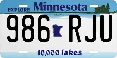 MN license plate 986RJU