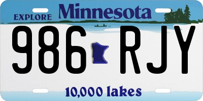 MN license plate 986RJY