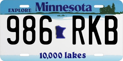 MN license plate 986RKB