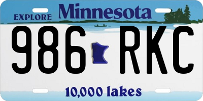 MN license plate 986RKC