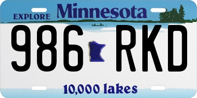 MN license plate 986RKD