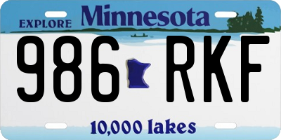 MN license plate 986RKF