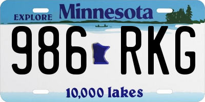 MN license plate 986RKG