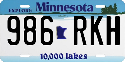 MN license plate 986RKH
