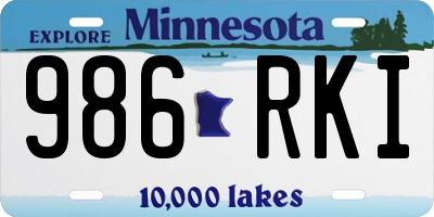 MN license plate 986RKI